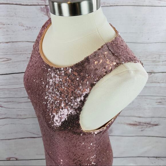 Speechless Rose Gold Keyhole Sequin Dress - Picture 8 of 15